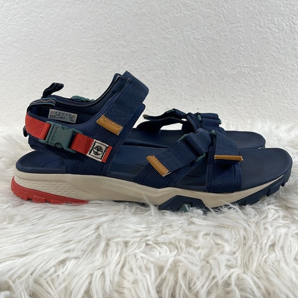 TIMBERLAND Timberland Garrison Trail 'Navy Blue Yellow Orange' Sandals Size 13 - Picture 7 of 13
